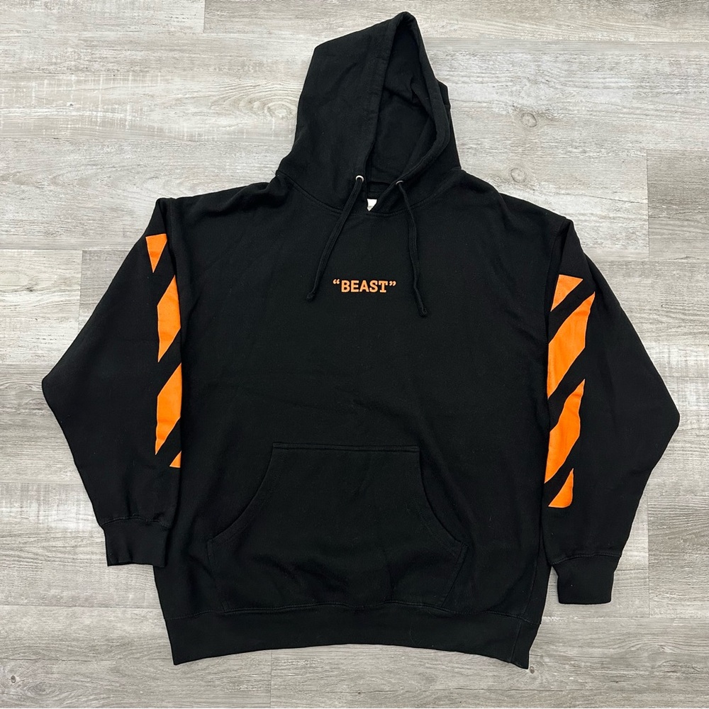 Mr Beast Black and Orange Men's Hoodie